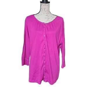 Eddie Bauer Ladies Size XXL Purple Lightweight Button Down Cardigan Shirt
